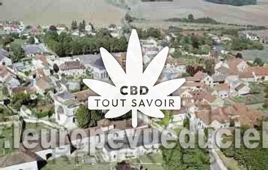 Village à Ampilly-le-Sec avec feuille Cannabis CBD