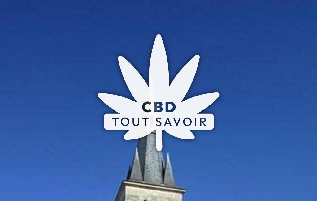 Village à Coulmier-le-Sec avec feuille Cannabis CBD