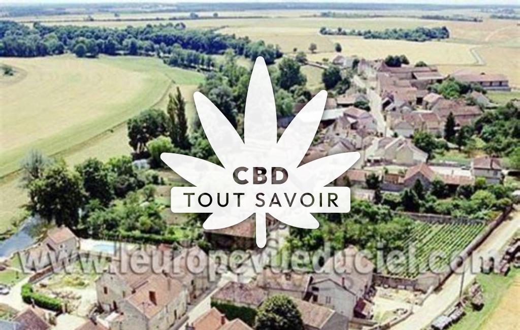 Village à Etrochey avec feuille Cannabis CBD