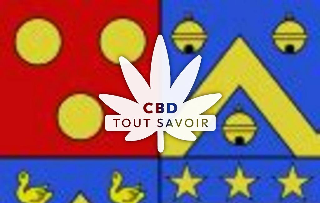 Village à Mosson avec feuille Cannabis CBD