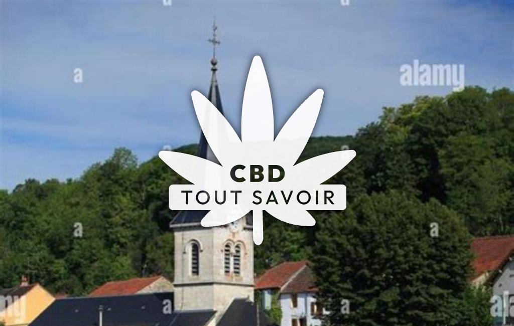 Village à Barbirey-sur-Ouche avec feuille Cannabis CBD