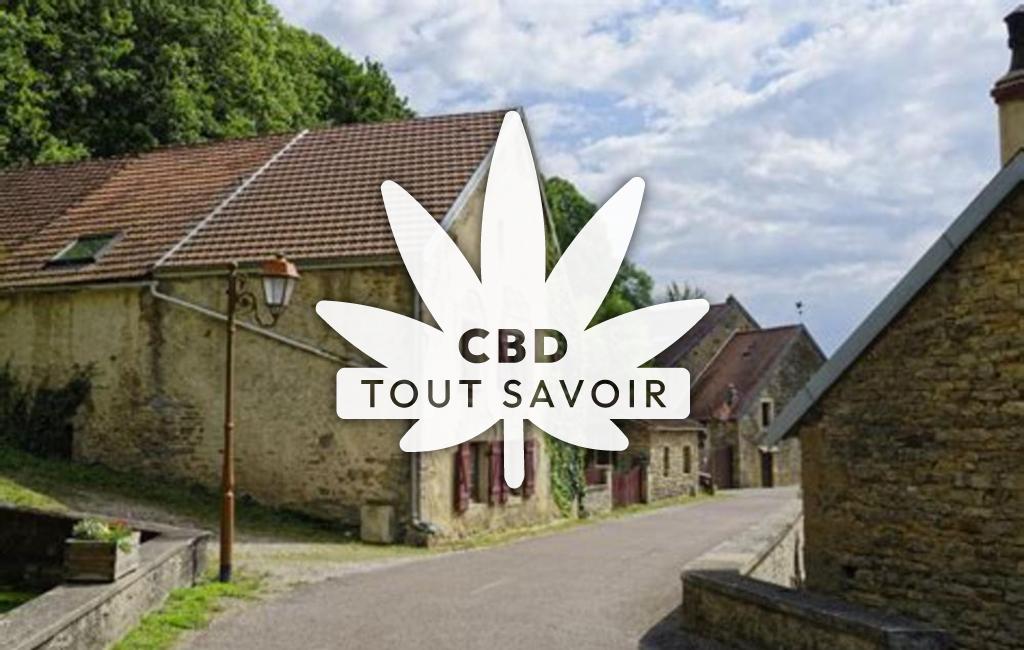 Village à Baulme-la-Roche avec feuille Cannabis CBD