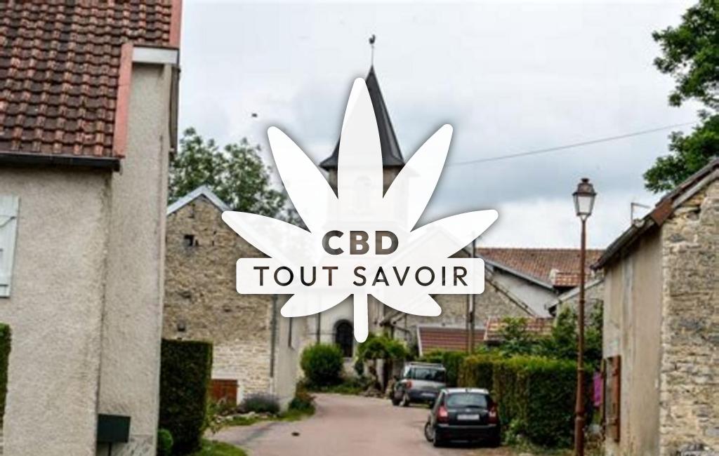 Village à Gergueil avec feuille Cannabis CBD