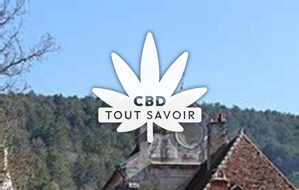 Village à Pralon avec feuille Cannabis CBD