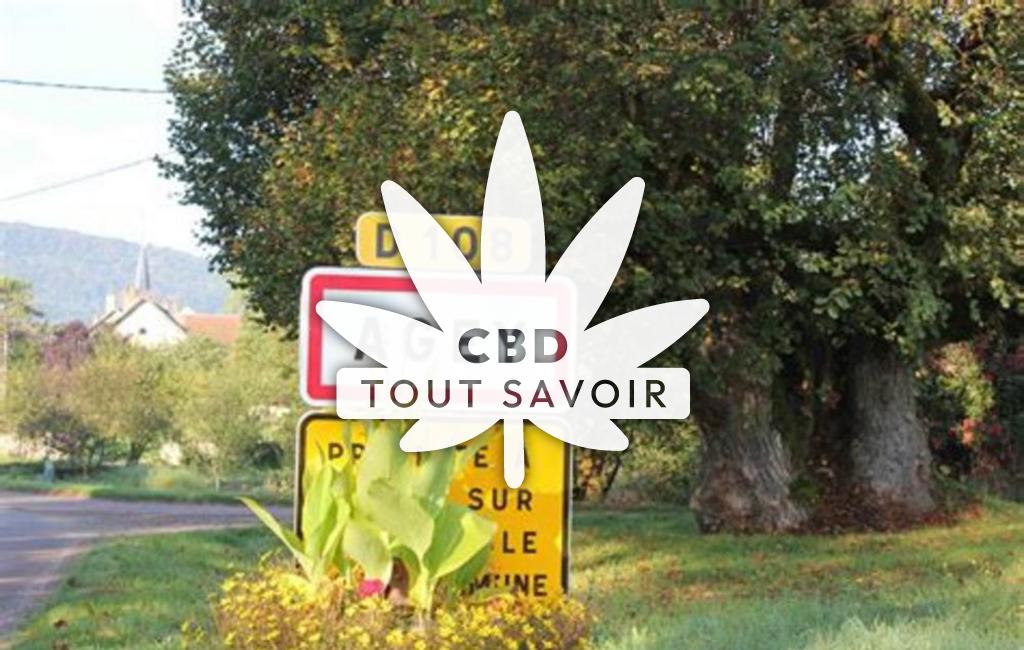 Village à Agey avec feuille Cannabis CBD