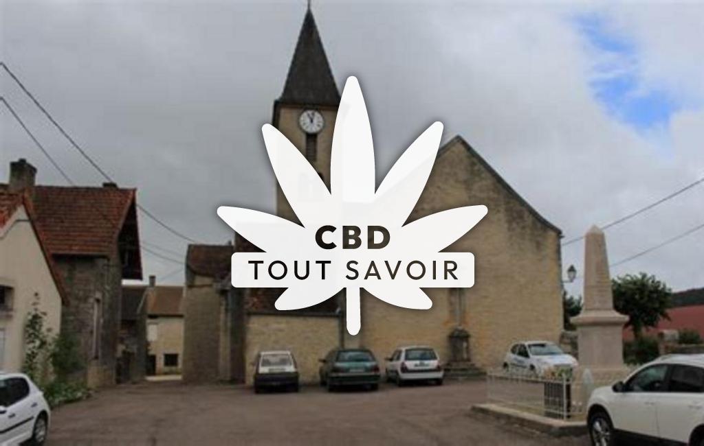 Village à Echevronne avec feuille Cannabis CBD