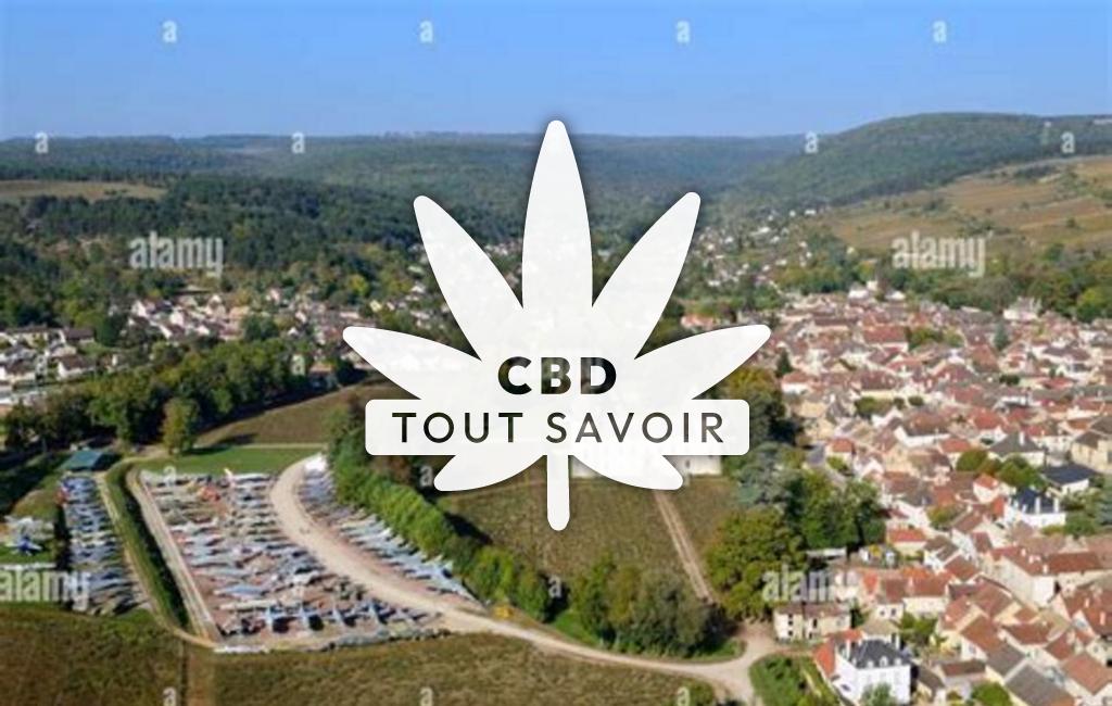Village à Savigny-les-Beaune avec feuille Cannabis CBD