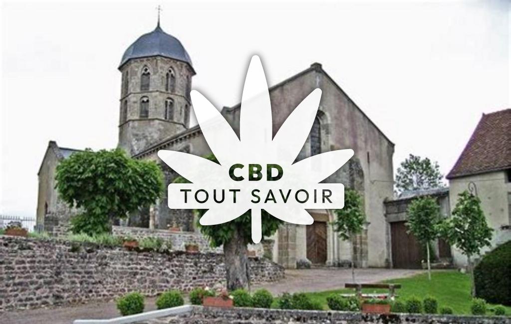 Village à Bard-le-Regulier avec feuille Cannabis CBD