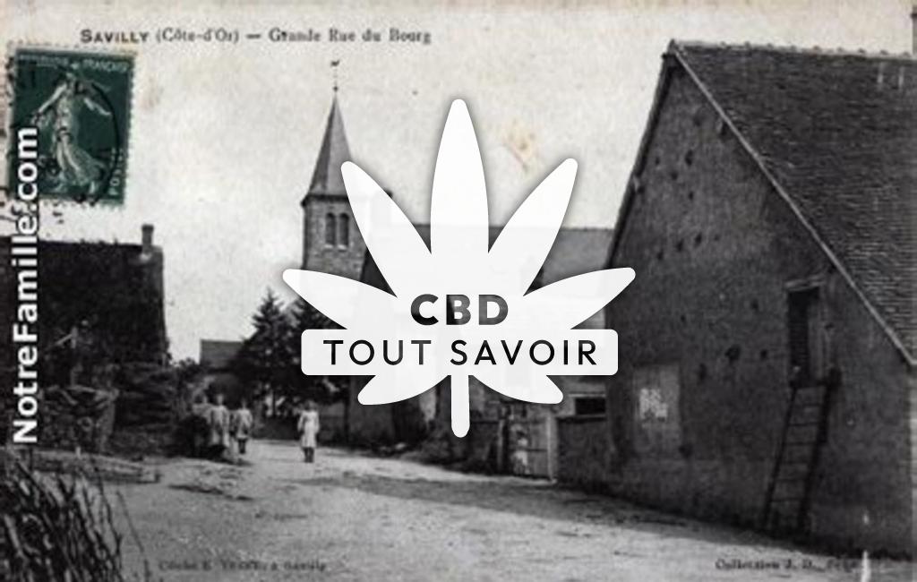 Village à Savilly avec feuille Cannabis CBD