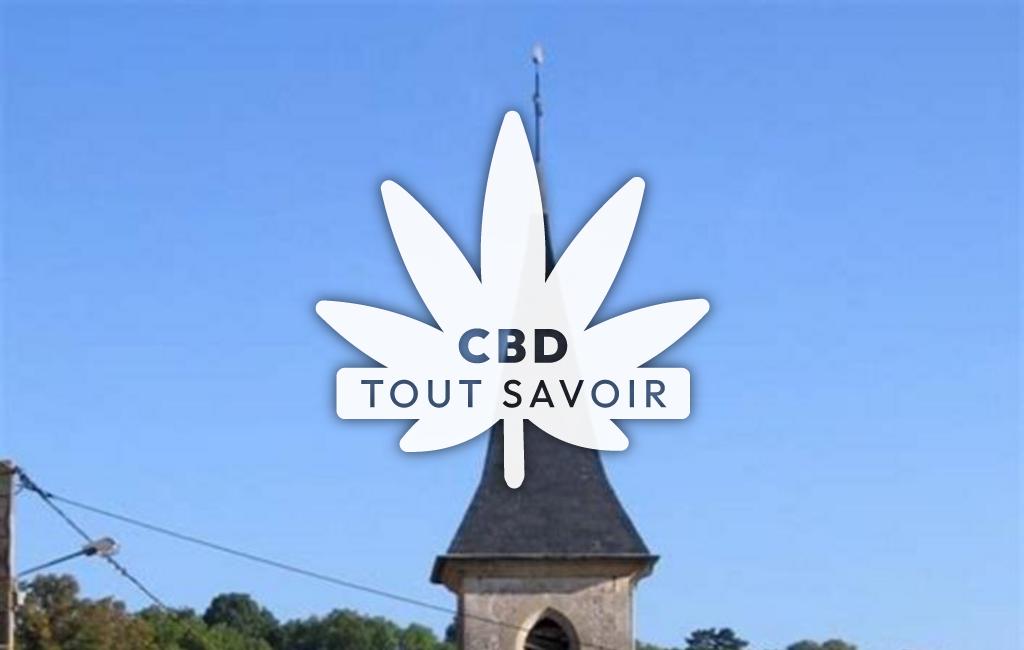 Village à Champagny avec feuille Cannabis CBD
