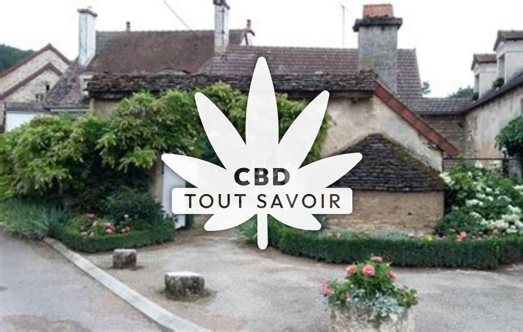 Village à Poiseul-la-Grange avec feuille Cannabis CBD