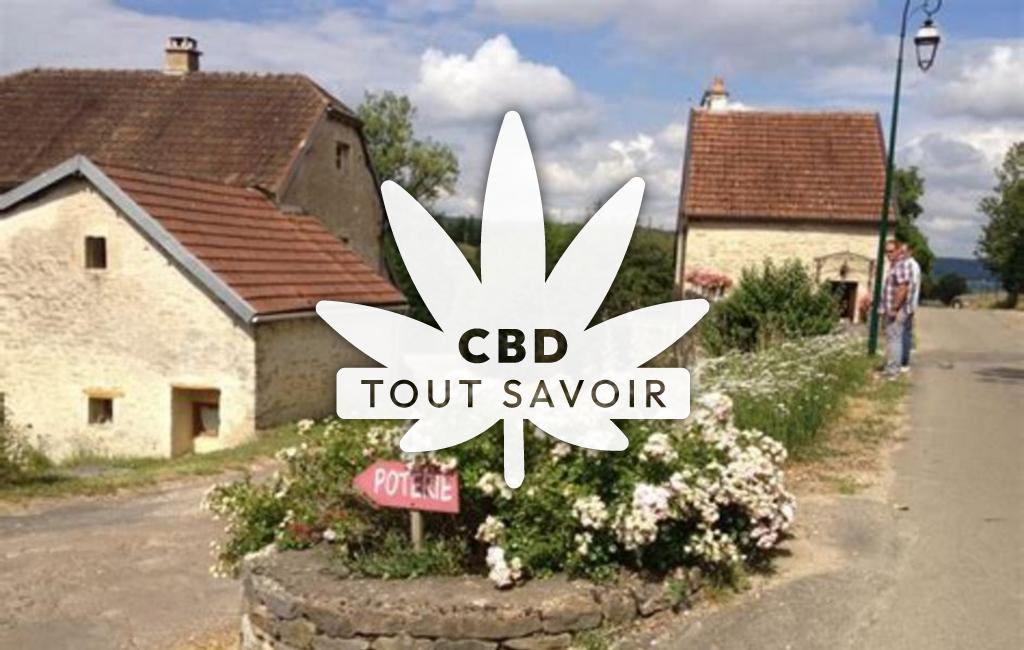 Village à Trouhaut avec feuille Cannabis CBD