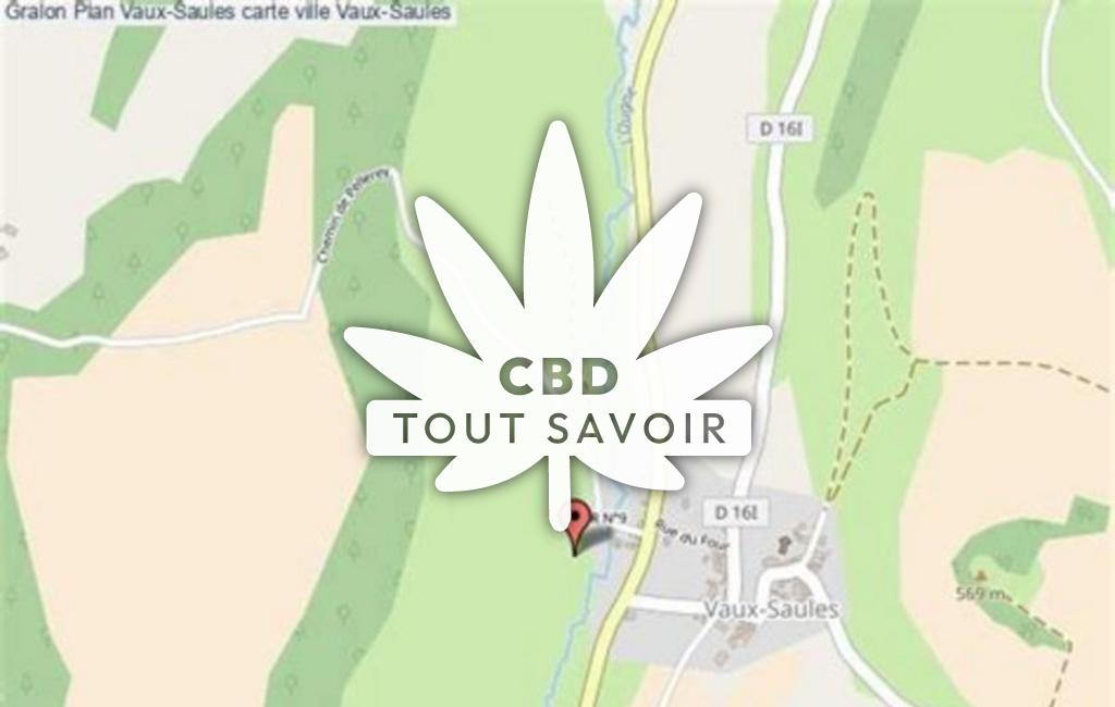 Village à Vaux-Saules avec feuille Cannabis CBD