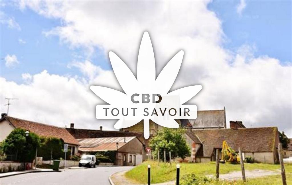 Village à Fontaines-en-Duesmois avec feuille Cannabis CBD