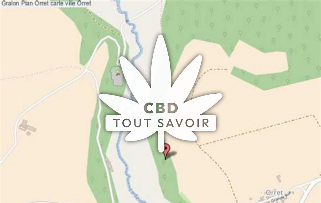 Village à Orret avec feuille Cannabis CBD