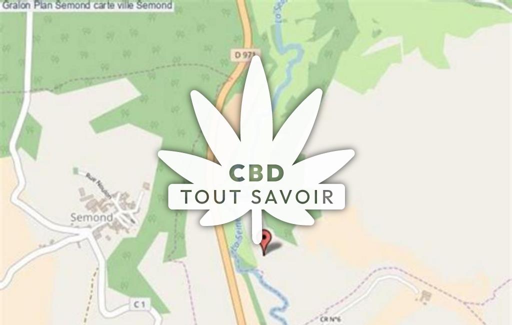 Village à Semond avec feuille Cannabis CBD