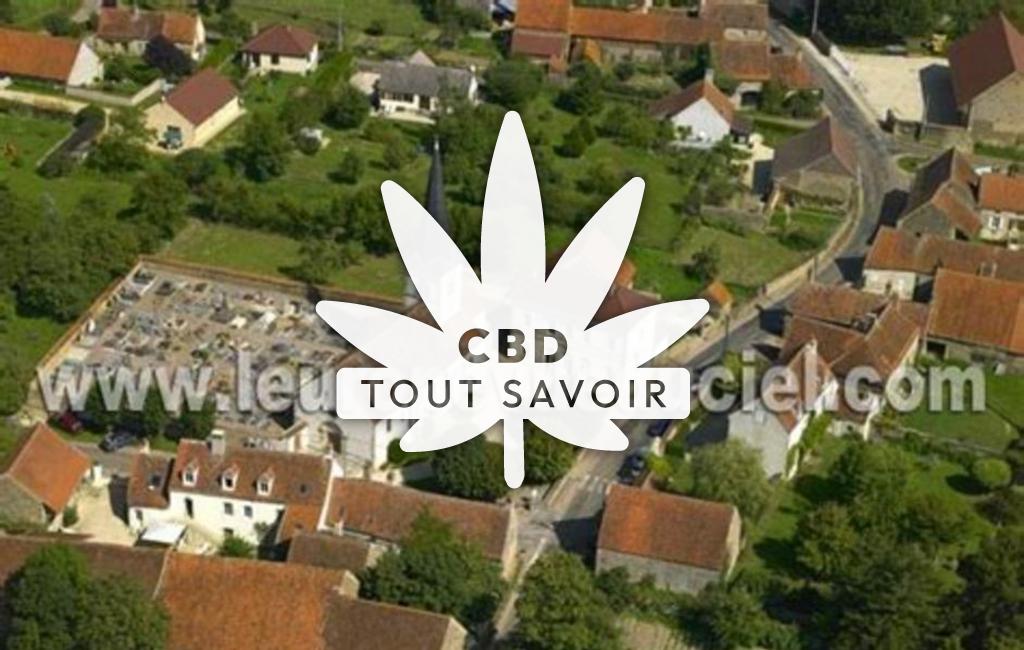 Village à Corrombles avec feuille Cannabis CBD