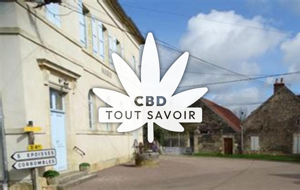 Village à Corsaint avec feuille Cannabis CBD