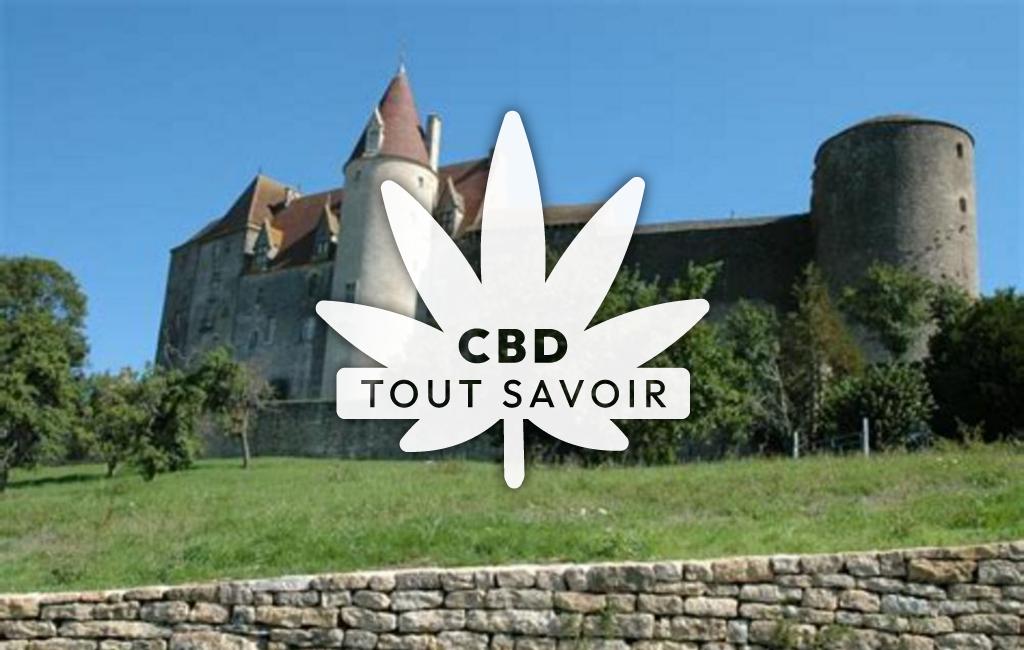 Village à Vieux-Chateau avec feuille Cannabis CBD