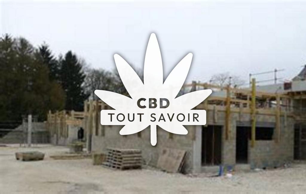 Village à Bretigny avec feuille Cannabis CBD