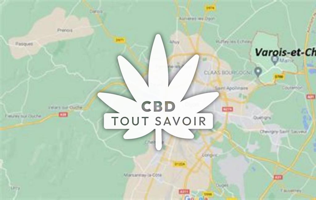 Village à Varois-Et-Chaignot avec feuille Cannabis CBD