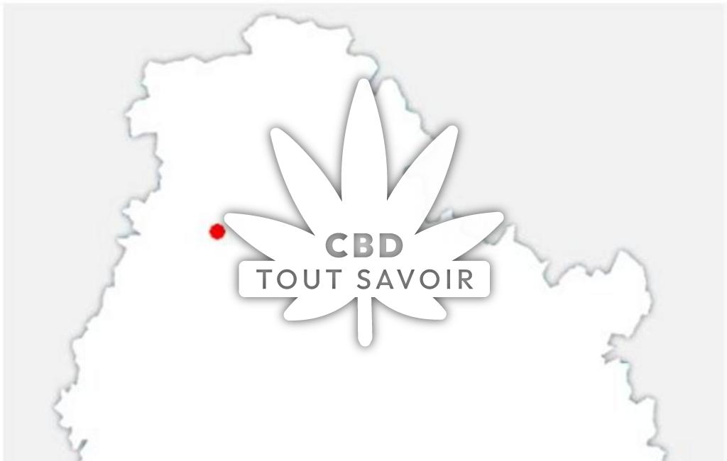 Village à Etais avec feuille Cannabis CBD