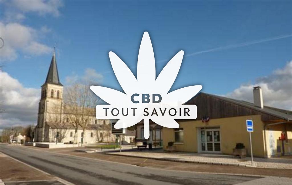 Village à Marmagne avec feuille Cannabis CBD
