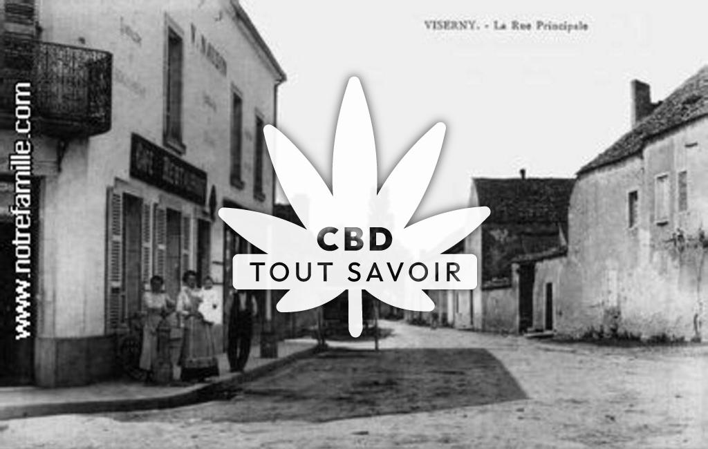 Village à Viserny avec feuille Cannabis CBD