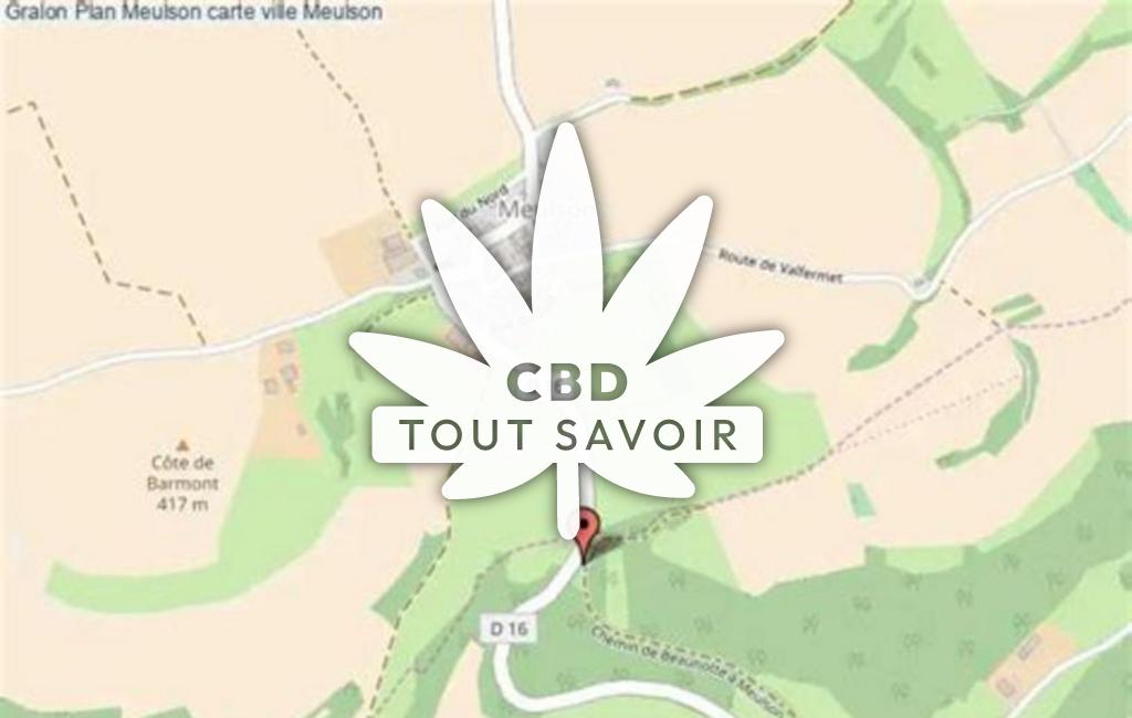 Village à Meulson avec feuille Cannabis CBD