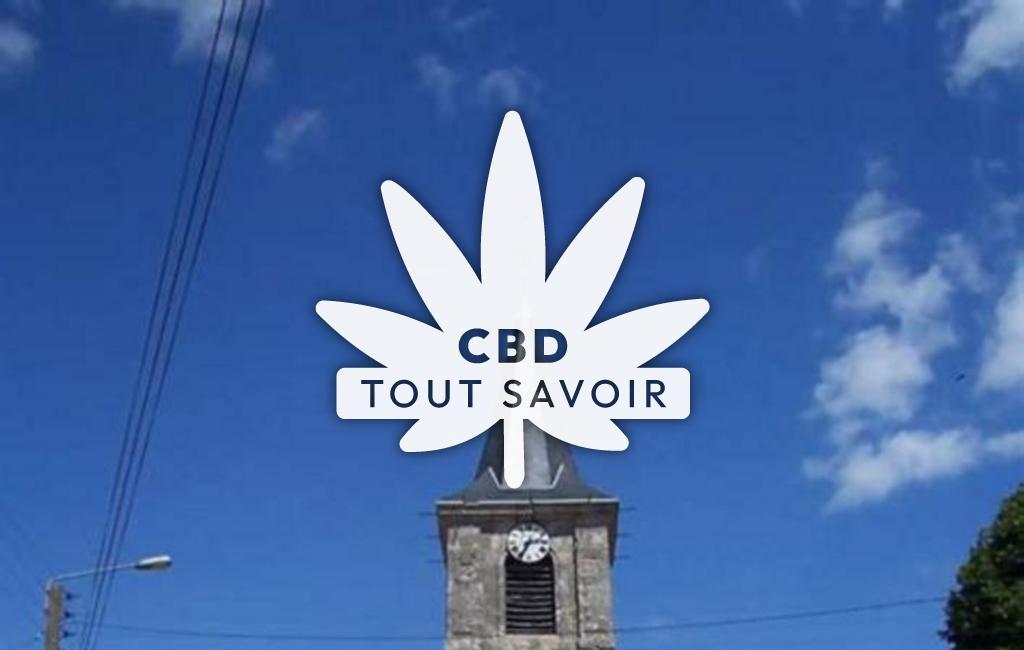 Village à Moitron avec feuille Cannabis CBD