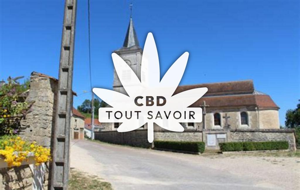Village à Bissey-la-Cote avec feuille Cannabis CBD