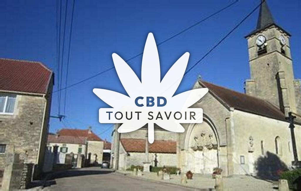 Village à Courban avec feuille Cannabis CBD
