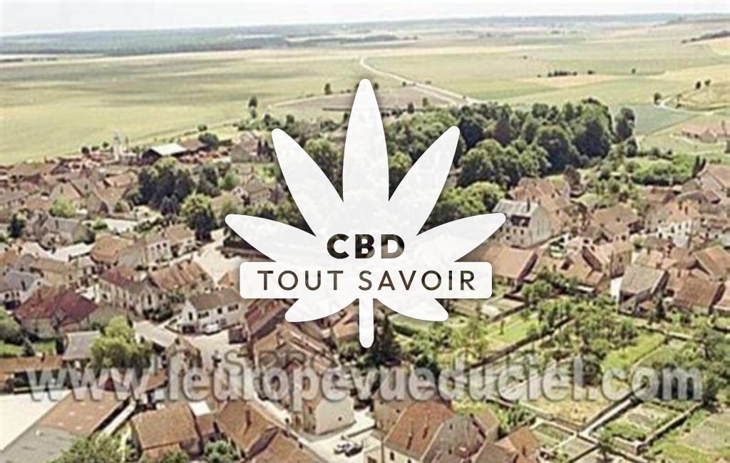 Village à Montigny-sur-Aube avec feuille Cannabis CBD