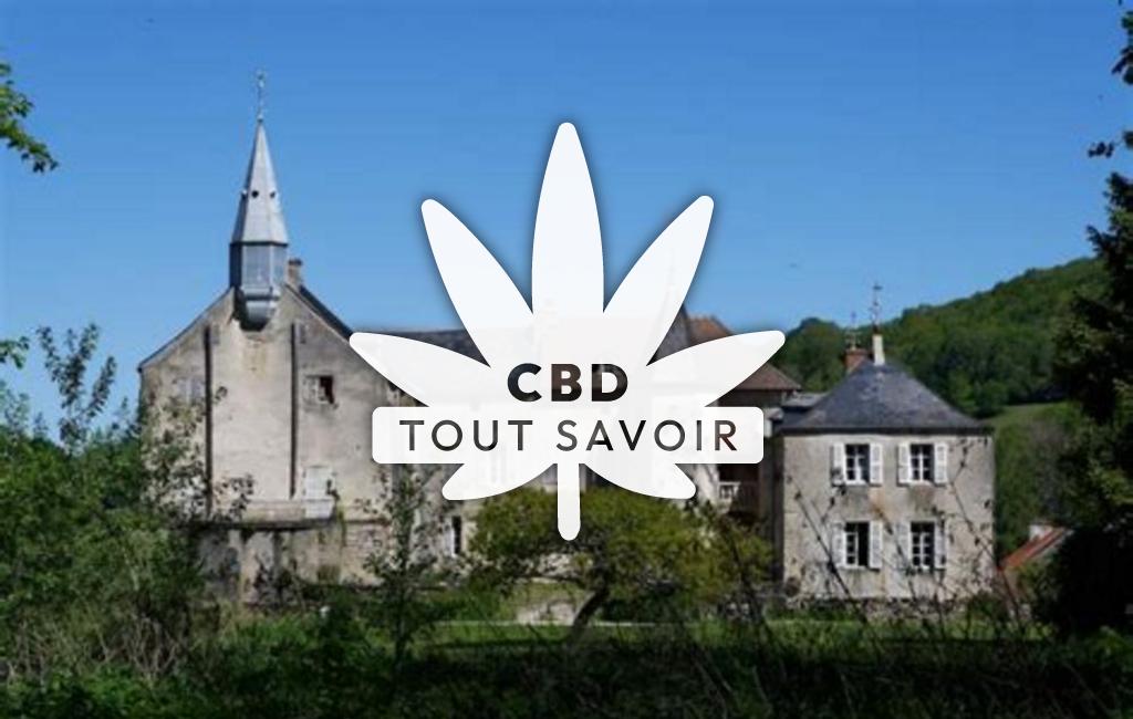 Village à Bussy-la-Pesle avec feuille Cannabis CBD