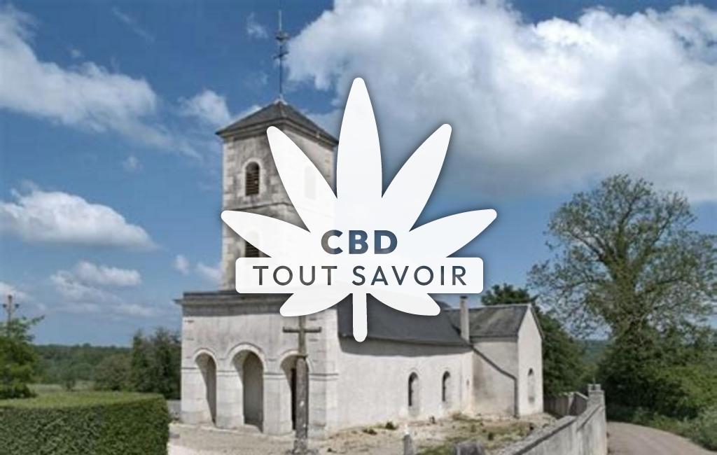 Village à Panges avec feuille Cannabis CBD