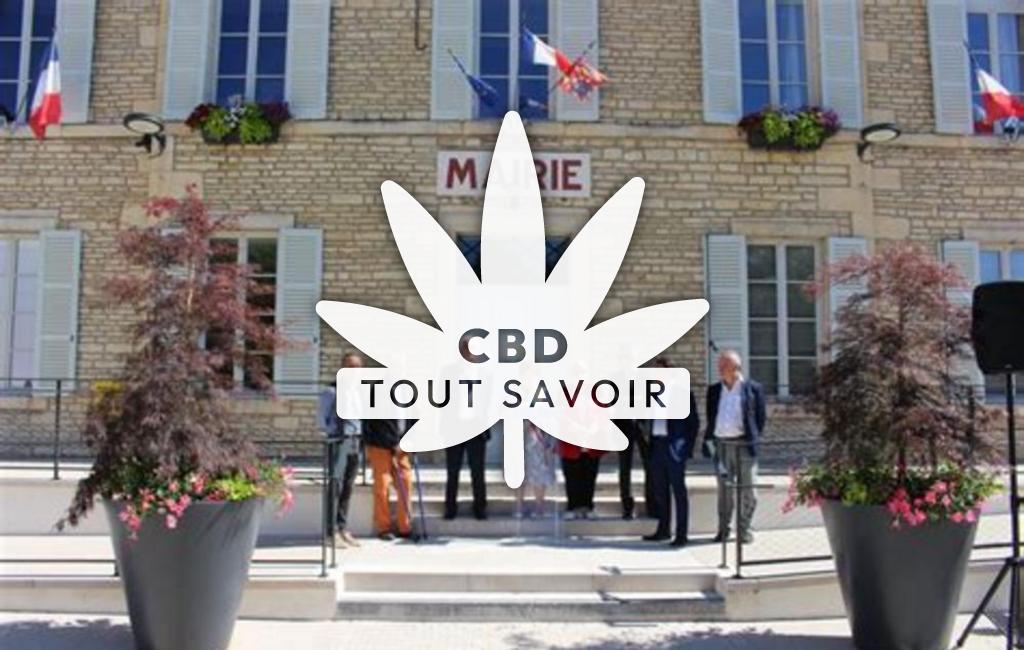 Village à Ladoix-Serrigny avec feuille Cannabis CBD