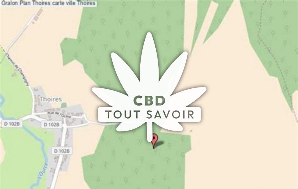 Village à Thoires avec feuille Cannabis CBD