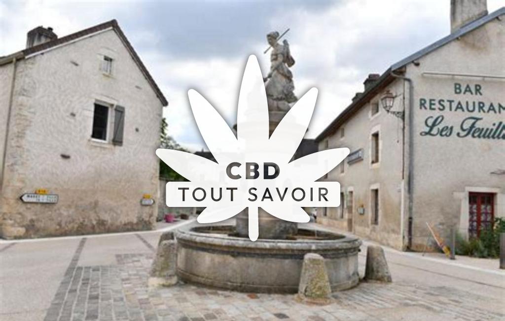 Village à Avot avec feuille Cannabis CBD