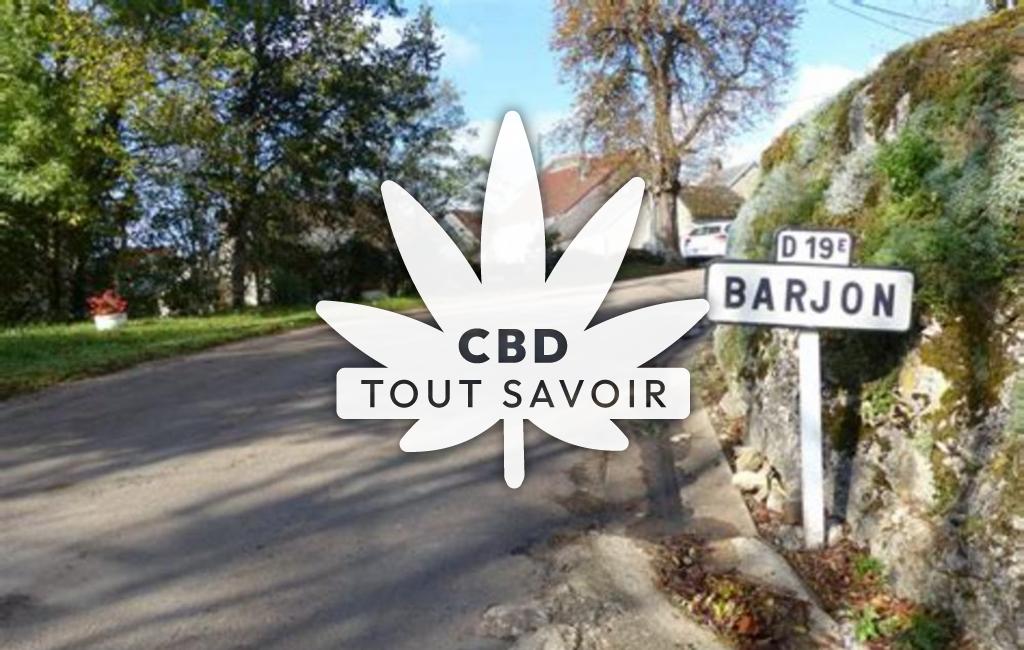Village à Barjon avec feuille Cannabis CBD