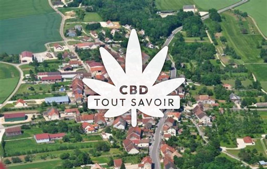 Village à Bourberain avec feuille Cannabis CBD