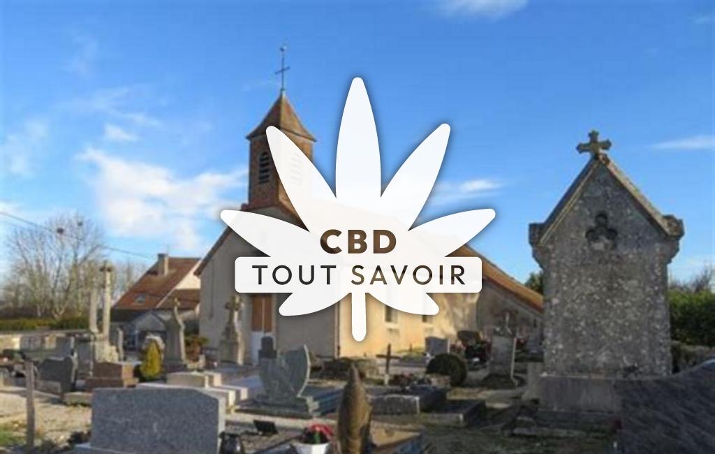 Village à Chaume-Et-Courchamp avec feuille Cannabis CBD