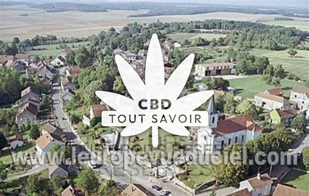 Village à Montigny-Mornay-Villeneuve-Vingeanne avec feuille Cannabis CBD