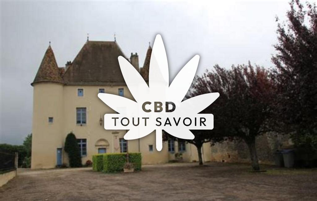 Village à Orain avec feuille Cannabis CBD