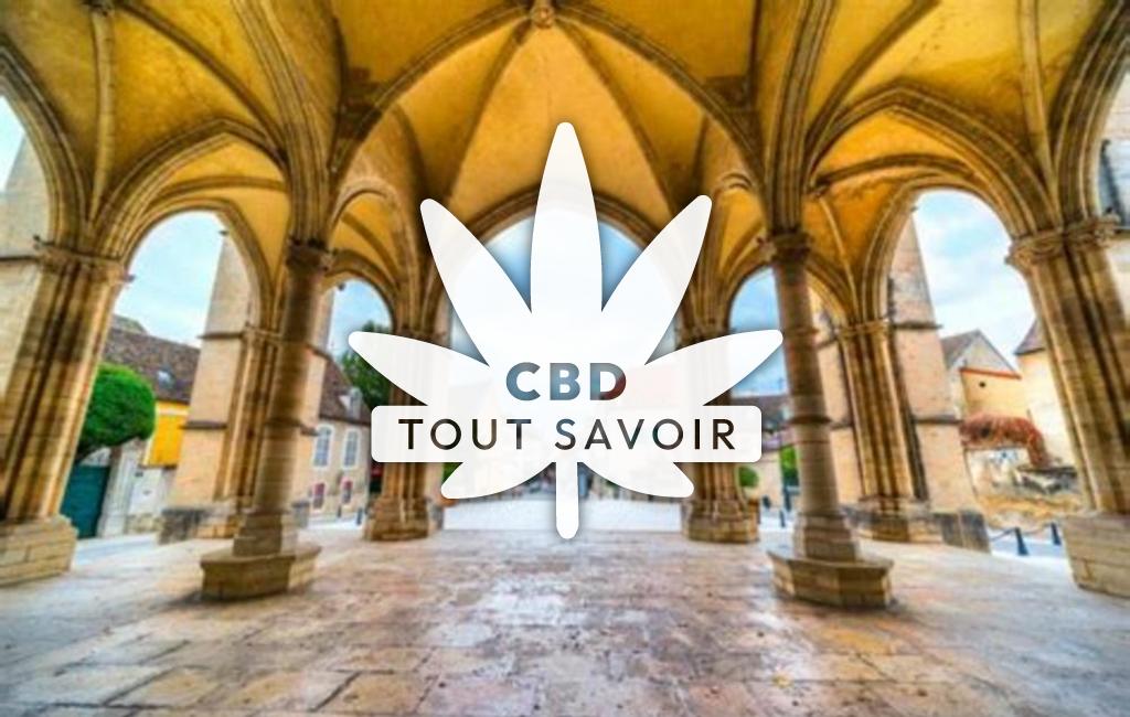 Village à Champrenault avec feuille Cannabis CBD