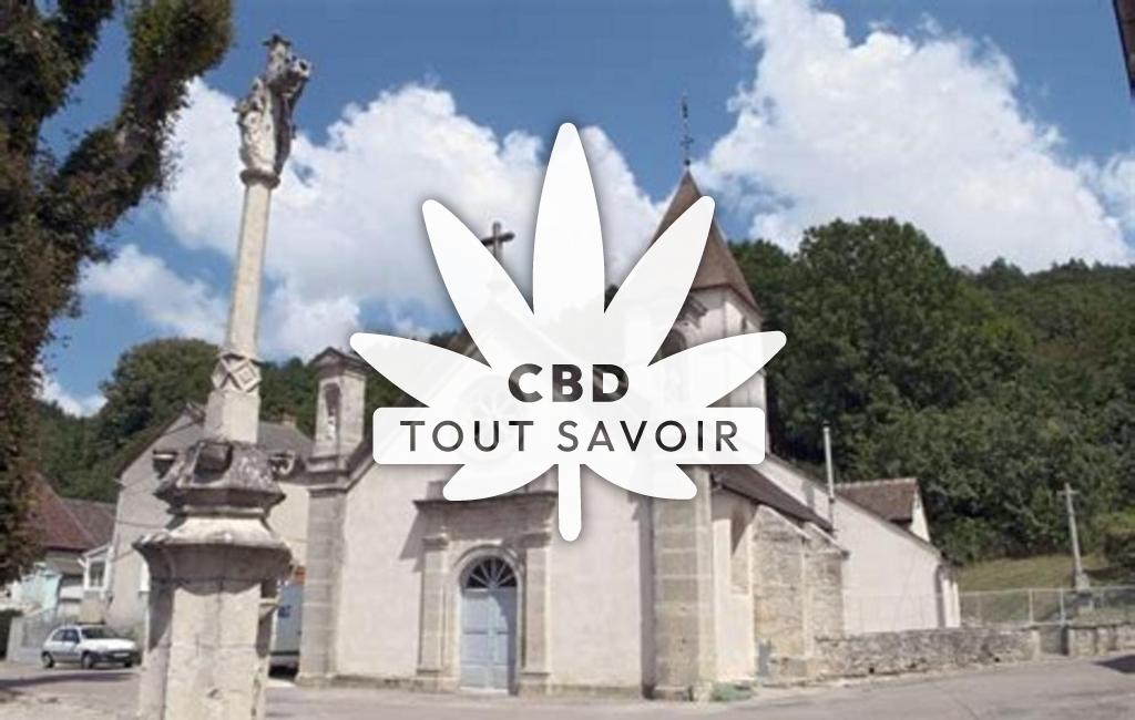 Village à Villotte-Saint-Seine avec feuille Cannabis CBD