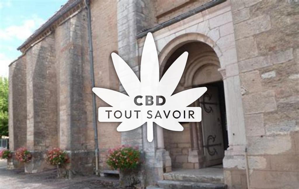 Village à Corgoloin avec feuille Cannabis CBD