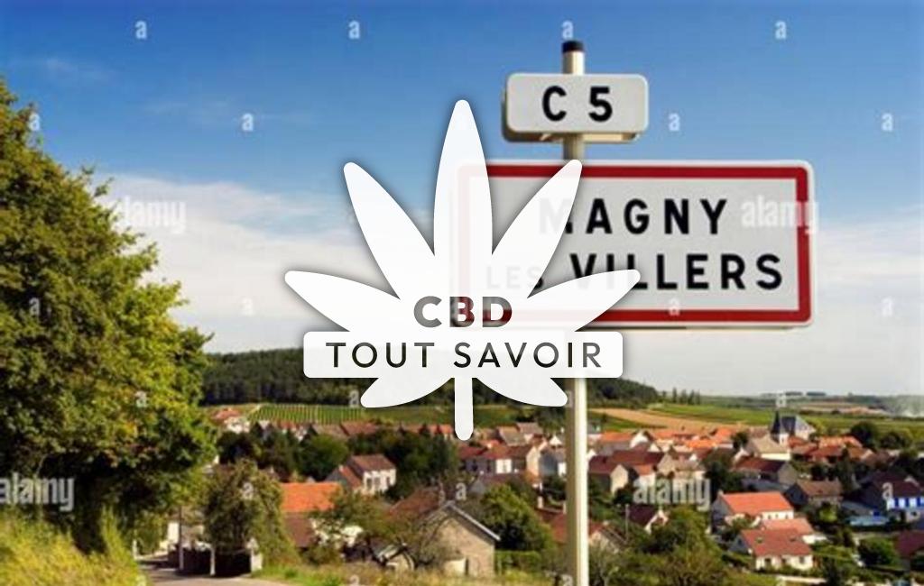 Village à Magny-les-Villers avec feuille Cannabis CBD