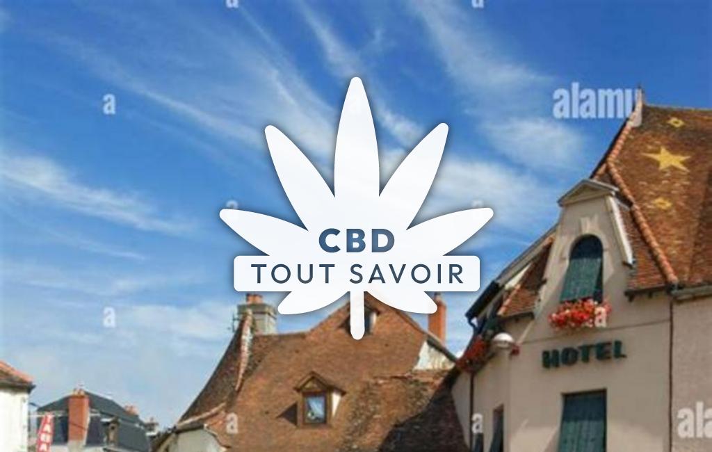 Village à Nuits-Saint-Georges avec feuille Cannabis CBD