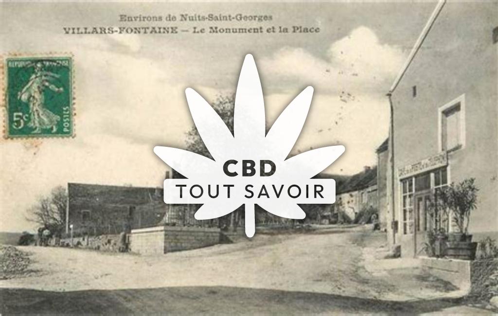 Village à Villars-Fontaine avec feuille Cannabis CBD