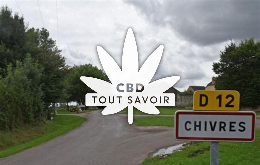Village à Chivres avec feuille Cannabis CBD